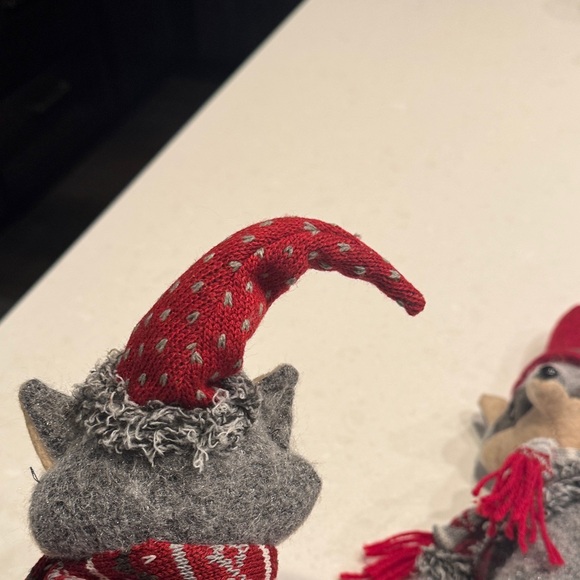 Fox Holiday Decor Set with Red and Gray by Fox